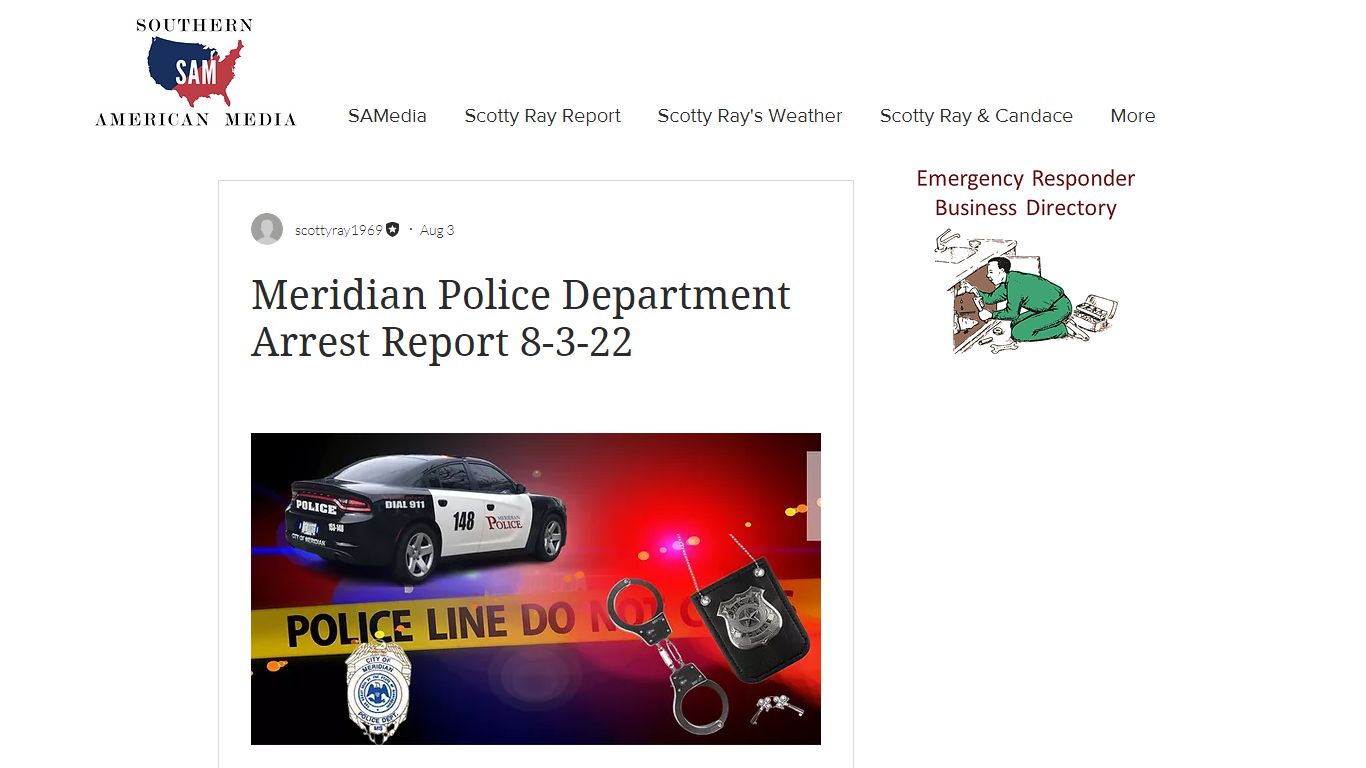 Meridian Police Department Arrest Report 8-3-22