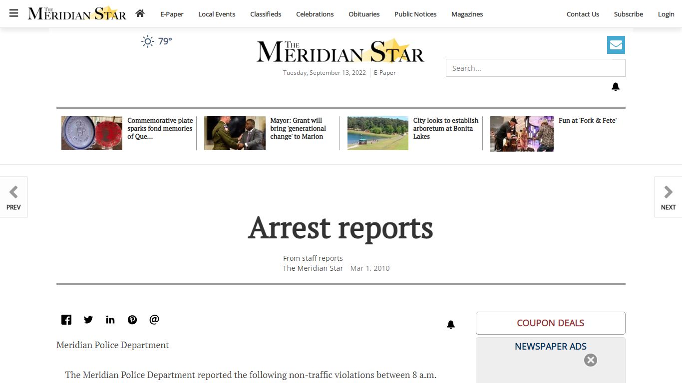Arrest reports | Local News - Meridian Star